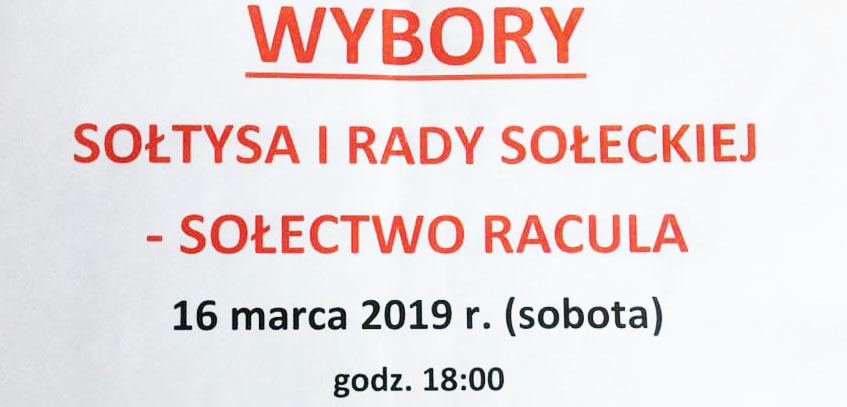 WYBORY! Sołtysa i Rady Sołeckiej – Sołectwo Racula